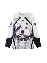 Large Face Cat Print Basketball Long T-shirt